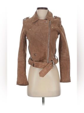 Suede Belted Moto Jacket